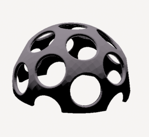 3D Printed Carbon 60 Bucky Ball dome